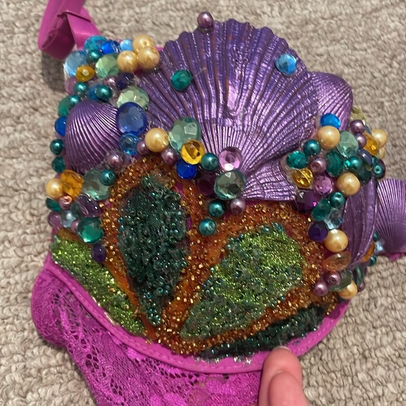 Mermaid Bra, Mermaid Halloween Costume, Mermaid Rave Bra - Picture 3 of 6